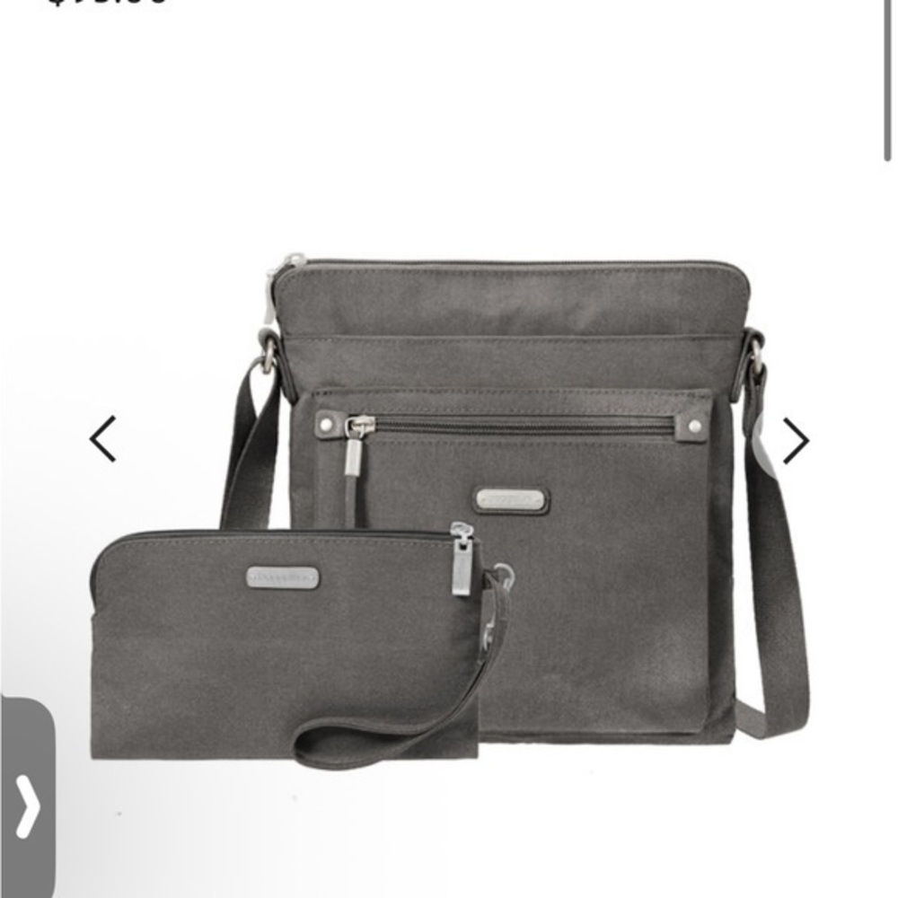 Baggallini Go Bagg With RFID Phone Wristlet - Sterling Shimmer Silver
